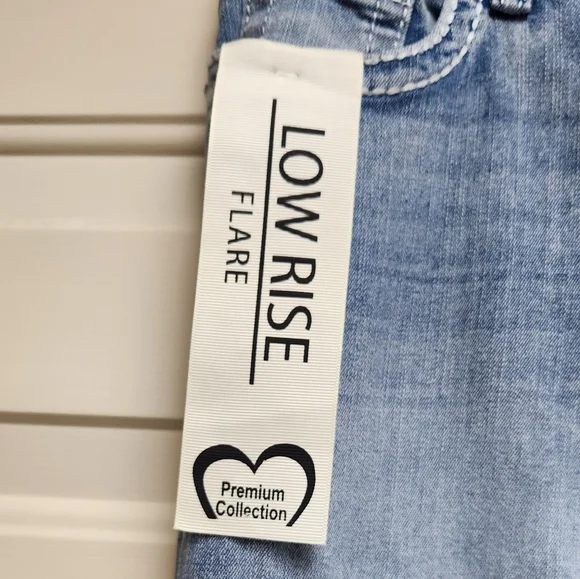 Sky Premium Collection Low Rise Flare Jeans With Embellished Back Pockets 13/31 - Picture 5 of 5